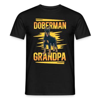 Doberman Grandpa Dog Owner Gift - Men's T-Shirt - black - Front - AI Model Male 178 light (178cm)
