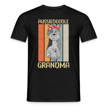 Aussiedoodle Grandma Dog Owner Dogs Gift - Men's T-Shirt - black - Front - AI Model Male 178 light (178cm)