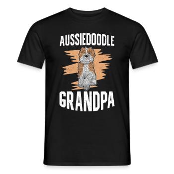 Aussiedoodle Grandpa Dog Owner Dog Cadeau - T-shirt homme - noir - Devant - AI Model Male 178 light (178cm)