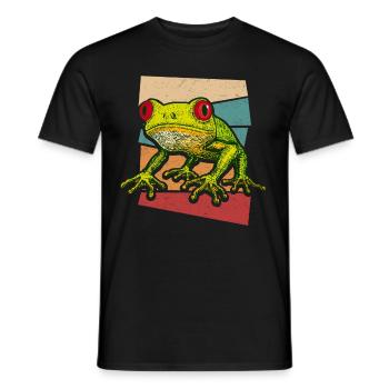 Frog Red-eyed Tree Frog Cute Frogs Gift - Men's T-Shirt - black - Front - AI Model Male 178 light (178cm)