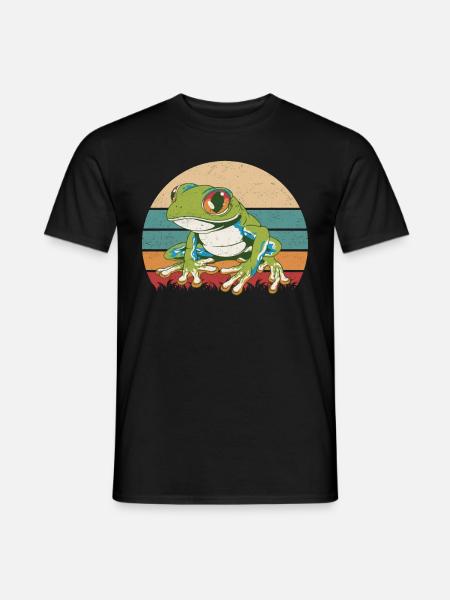 Frosch Rotaugenlaubfrosch Frösche Geschenk - Männer T-Shirt - Schwarz