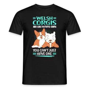Welsh Corgi Dog Propriétaire Corgis Cadeau - T-shirt homme - noir - Devant - AI Model Male 178 light (178cm)