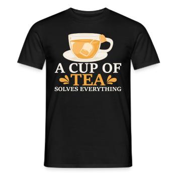 Teetrinker Geschenk Tasse Tee Liebhaber - Männer T-Shirt - Schwarz - Vorne - AI Model Male 178 light (178cm)