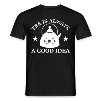 Teetrinker Geschenk Tasse Tee Liebhaber - Männer T-Shirt - Schwarz - Vorne - AI Model Male 178 light (178cm)