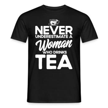 Tea Drinker Gift Cup Tea Lover - Men's T-Shirt - black - Front - AI Model Male 178 light (178cm)