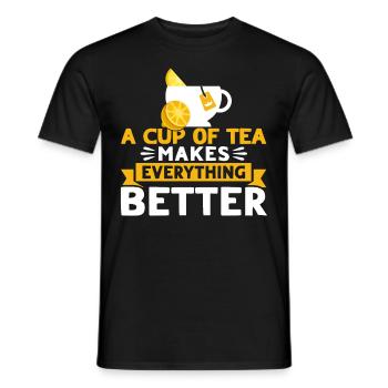 Teetrinker Geschenk Tasse Tee Liebhaber - Männer T-Shirt - Schwarz - Vorne - AI Model Male 178 light (178cm)