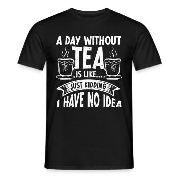 Teetrinker Geschenk Tasse Tee Liebhaber - Männer T-Shirt - Schwarz - Vorne - AI Model Male 178 light (178cm)
