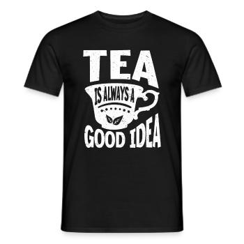 Tea Drinker Gift Cup Tea Lover - Men's T-Shirt - black - Front - AI Model Male 178 light (178cm)