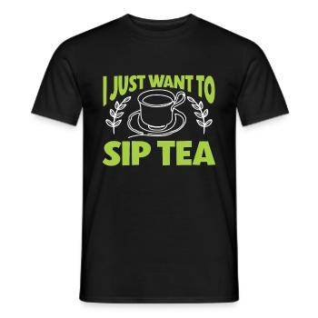 Tea Drinker Gift Cup Tea Lover - Men's T-Shirt - black - Front - AI Model Male 178 light (178cm)
