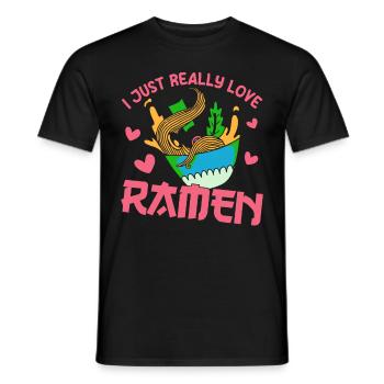 Ramen Noodle Soup Japanese Kawaii Gift Ramen - Men's T-Shirt - black - Front - AI Model Male 178 light (178cm)