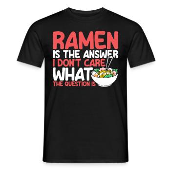 Ramen Noodle Soup Japanese Kawaii Gift Ramen - Men's T-Shirt - black - Front - AI Model Male 178 light (178cm)