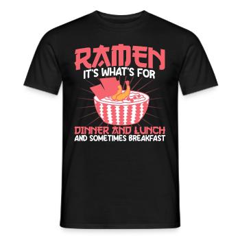 Ramen Noodle Soup Japanese Kawaii Gift Ramen - Men's T-Shirt - black - Front - AI Model Male 178 light (178cm)