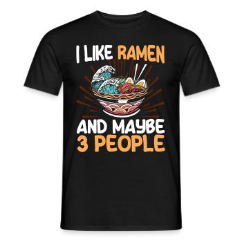 Ramen Noodle Soup Japanese Kawaii Gift Ramen - Men's T-Shirt - black - Front - AI Model Male 178 light (178cm)