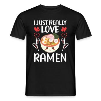 Ramen Noodle Soup Japanese Kawaii Gift Ramen - Men's T-Shirt - black - Front - AI Model Male 178 light (178cm)
