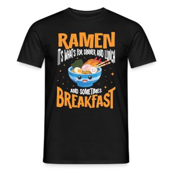 Ramen Noodle Soup Japanese Kawaii Gift Ramen - Men's T-Shirt - black - Front - AI Model Male 178 light (178cm)
