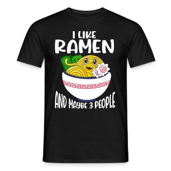 Ramen Noodle Soup Japanese Kawaii Gift Ramen - Men's T-Shirt - black - Front - AI Model Male 178 light (178cm)