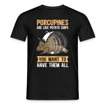Porcupine | Porcupine Gift - Men's T-Shirt - black - Front - AI Model Male 178 light (178cm)