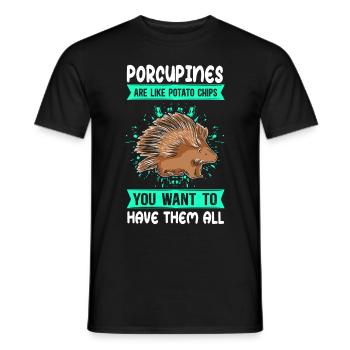 Porcupines Porcupine Gift - Men's T-Shirt - black - Front - AI Model Male 178 light (178cm)