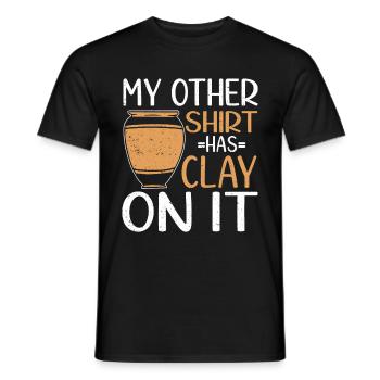 Four en céramique Cermaicist Pot de four en argile céramique - T-shirt homme - noir - Devant - AI Model Male 178 light (178cm)