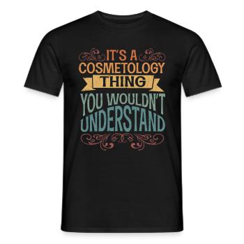 Cosmetology Gift Beautician - Men's T-Shirt - black - Front - AI Model Male 178 light (178cm)