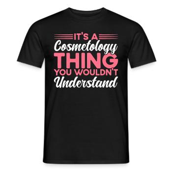 Cosmetology Gift Beautician - Men's T-Shirt - black - Front - AI Model Male 178 light (178cm)