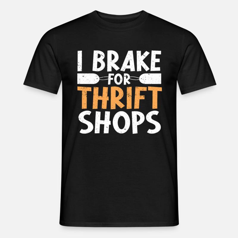 Secondhand Laden Hofverkauf Geschenk Thrifting - Männer T-Shirt - Schwarz