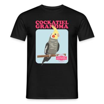Grand-mère Cockatiel | Cadeau du propriétaire d’oiseau - T-shirt homme - noir - Devant - AI Model Male 178 light (178cm)