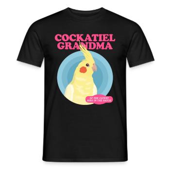 Cockatiel Grand-mère Oiseau Propriétaire Cadeau - T-shirt homme - noir - Devant - AI Model Male 178 light (178cm)