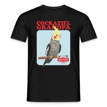 Grand-père Cockatiel | Cadeau du propriétaire d’oiseau - T-shirt homme - noir - Devant - AI Model Male 178 light (178cm)