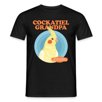 Cockatiel grand-père oiseau propriétaire cadeau - T-shirt homme - noir - Devant - AI Model Male 178 light (178cm)