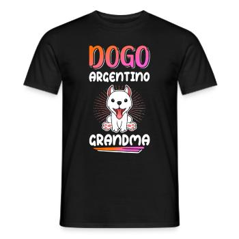 Dogo Argentino Grandma | Dog Owner Gift - Men's T-Shirt - black - Front - AI Model Male 178 light (178cm)