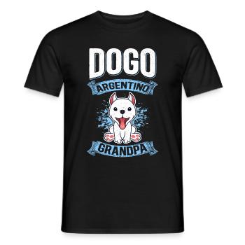 Dogo Argentino Grandpa | Dog Owner Gift - Men's T-Shirt - black - Front - AI Model Male 178 light (178cm)