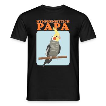 Nymphensittich Papa | Vogelbesitzer Geschenk - Männer T-Shirt - Schwarz - Vorne - AI Model Male 178 light (178cm)
