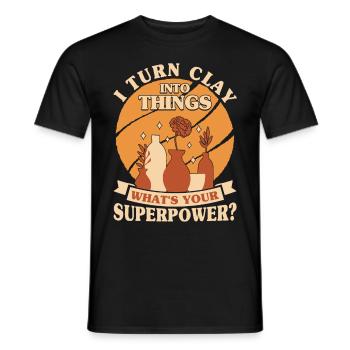 Ceramic Oven Cermaicist Ceramic Clay Oven Pot - Men's T-Shirt - black - Front - AI Model Male 178 light (178cm)