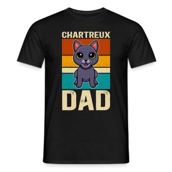 Chartreux Dad Carthusian Cat Cat Daddy Gift - Men's T-Shirt - black - Front - AI Model Male 178 light (178cm)