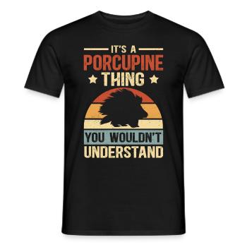 Porcupine Porcupine Gift - Men's T-Shirt - black - Front - AI Model Male 178 light (178cm)