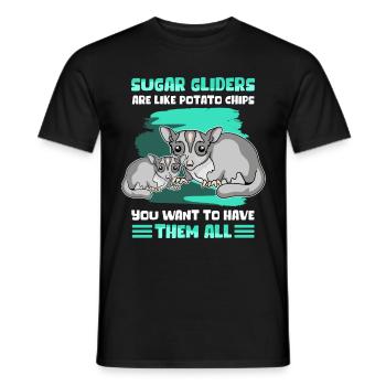 Sugar Glider Short Head Glider Cadeau - T-shirt homme - noir - Devant - AI Model Male 178 light (178cm)