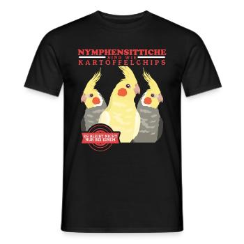 Nymphensittiche Vogel Vogelbesitzer Geschenk - Männer T-Shirt - Schwarz - Vorne - AI Model Male 178 light (178cm)