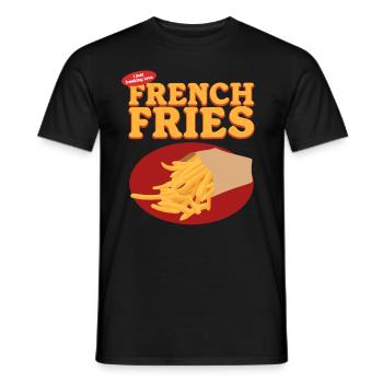 French fries fast food fries fast food gift - Men's T-Shirt - black - Front - AI Model Male 178 light (178cm)