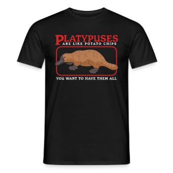 Platypus Platypus Platypus Gift - Men's T-Shirt - black - Front - AI Model Male 178 light (178cm)