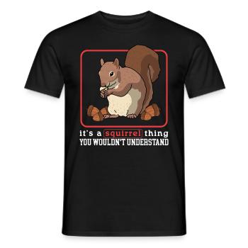 Cute Squirrel Squirrel Grey Squirrel Gift - Men's T-Shirt - black - Front - AI Model Male 178 light (178cm)