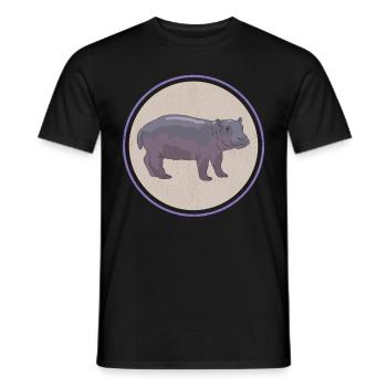Hippopotame bébé | Hippopotames Hippos Cadeau - T-shirt homme - noir - Devant - AI Model Male 178 light (178cm)