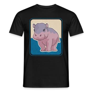 Hippo Baby Hippo Hippo Gift - Men's T-Shirt - black - Front - AI Model Male 178 light (178cm)