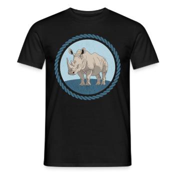 Rhinocéros Rhinocéros Rhinocéros Cadeau - T-shirt homme - noir - Devant - AI Model Male 178 light (178cm)