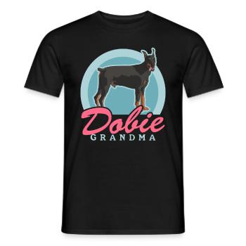 Doberman Dobie Grandma Dog Owner Gift - Men's T-Shirt - black - Front - AI Model Male 178 light (178cm)