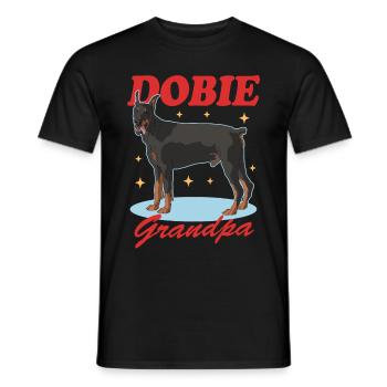 Doberman Dobie Grandpa Dog Owner Gift - Men's T-Shirt - black - Front - AI Model Male 178 light (178cm)