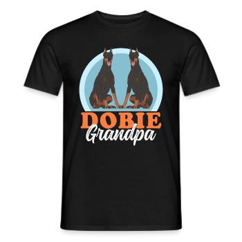 Doberman Dog Owner Dobie Grandpa Gift - Men's T-Shirt - black - Front - AI Model Male 178 light (178cm)