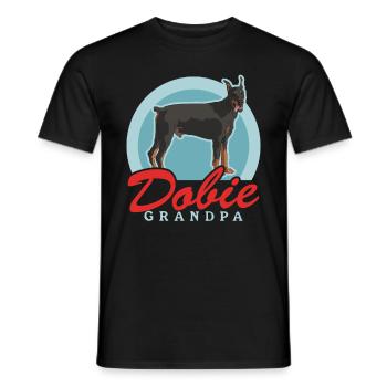 Doberman Dobie Grandpa | Dog Owner Gift - Men's T-Shirt - black - Front - AI Model Male 178 light (178cm)