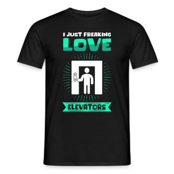 Fahrstuhl Aufzug Aufzugsmechaniker Geschenk - Männer T-Shirt - Schwarz - Vorne - AI Model Male 178 light (178cm)