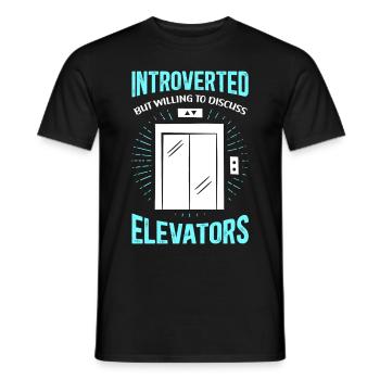 Fahrstuhl | Aufzug Aufzugsmechaniker Geschenk - Männer T-Shirt - Schwarz - Vorne - AI Model Male 178 light (178cm)